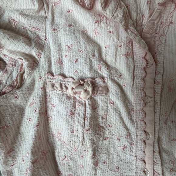 Coquette bebe Pink Ruffled Women's button up Top - Picture 5 of 6